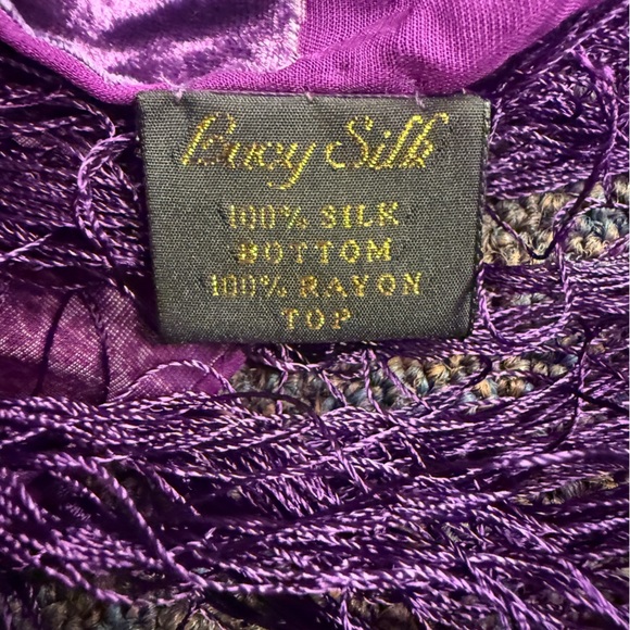 Beaded Silk Sheer Wrap Shawl Scarf Floral Birds Boho Beaded Fairy Artsy - Picture 6 of 10